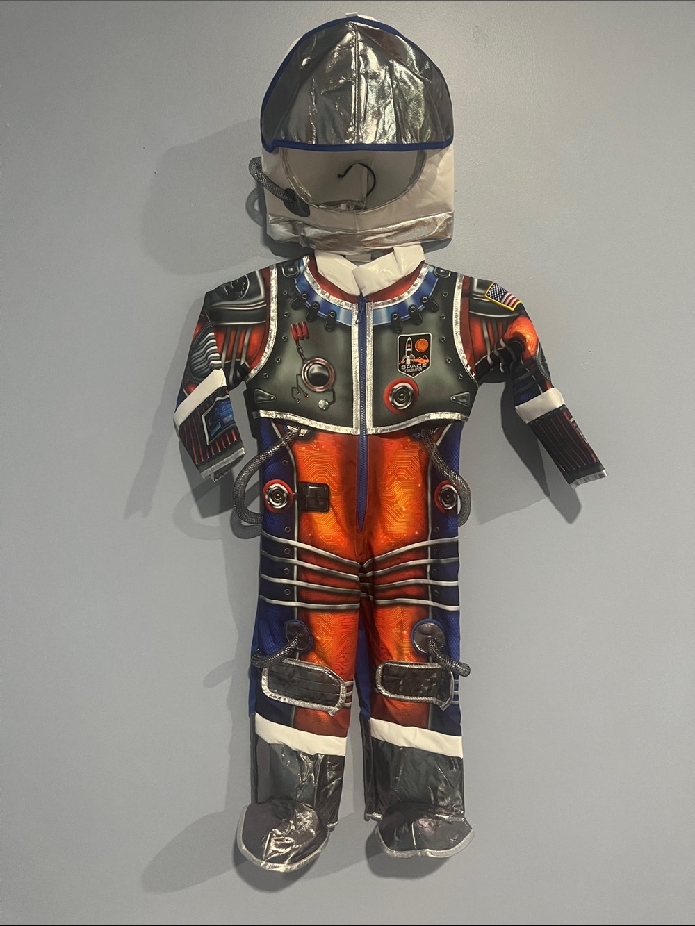 Kids Orange and Silver Space Explorer Costume with Hood